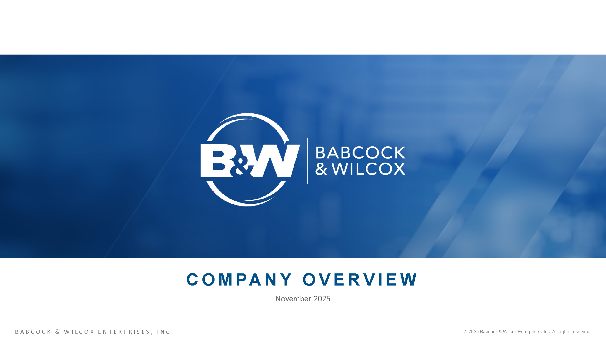 B&W IR Overview November 2025 Page 01
